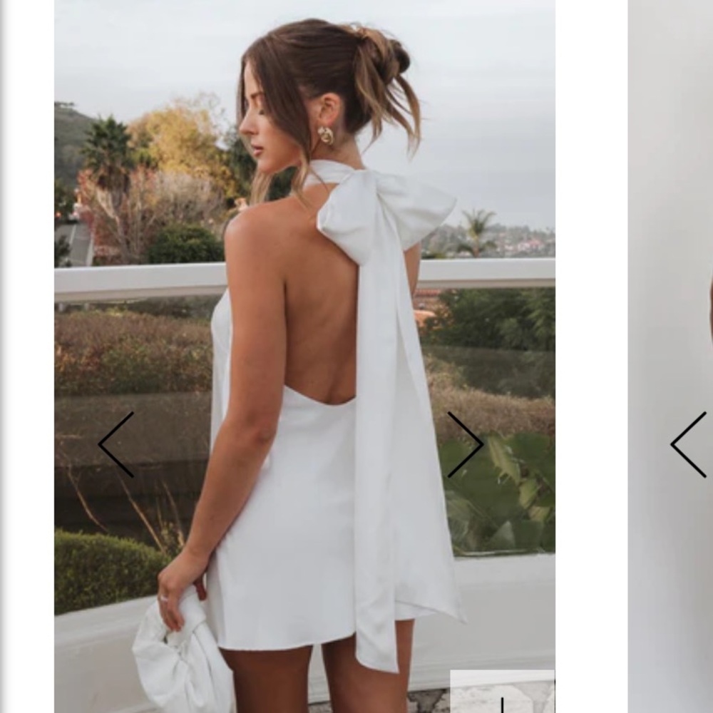 Abercrombie & Fitch White Backless Mini Dress with Bow